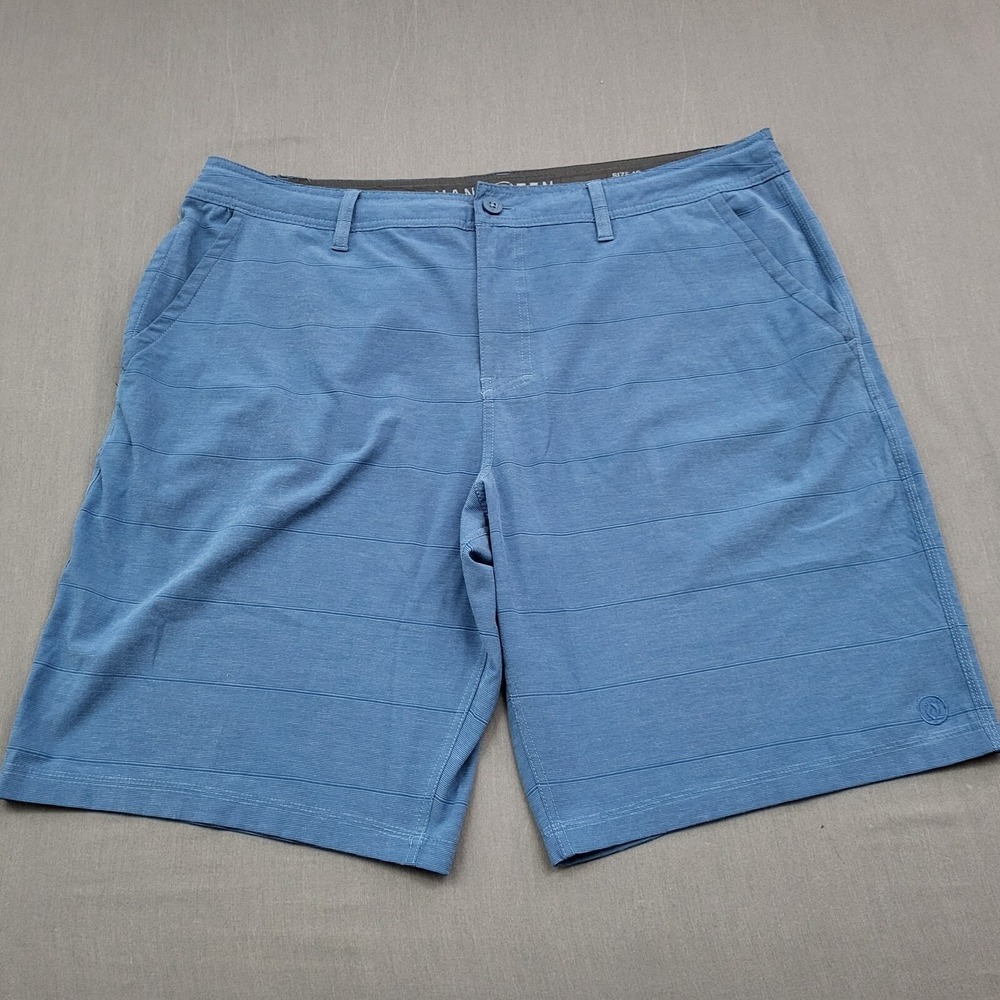 Hang Ten Mens Hybrid Board Shorts Size 40 Blue‎ Striped Stretch Quick Dry Surf